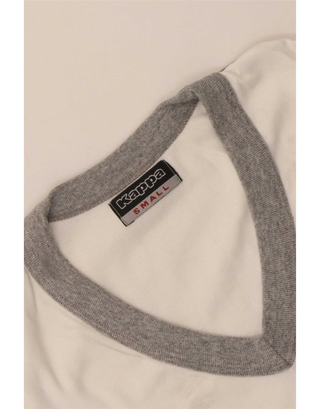 Kappa T-Shirt Femme Top UK 8 Small Blanc Colourblock