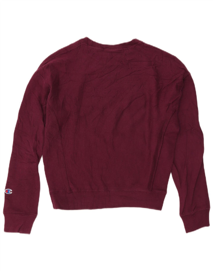 CHAMPION Sweat-shirt surdimensionné graphique pour femme UK 10 Petit Bordeaux