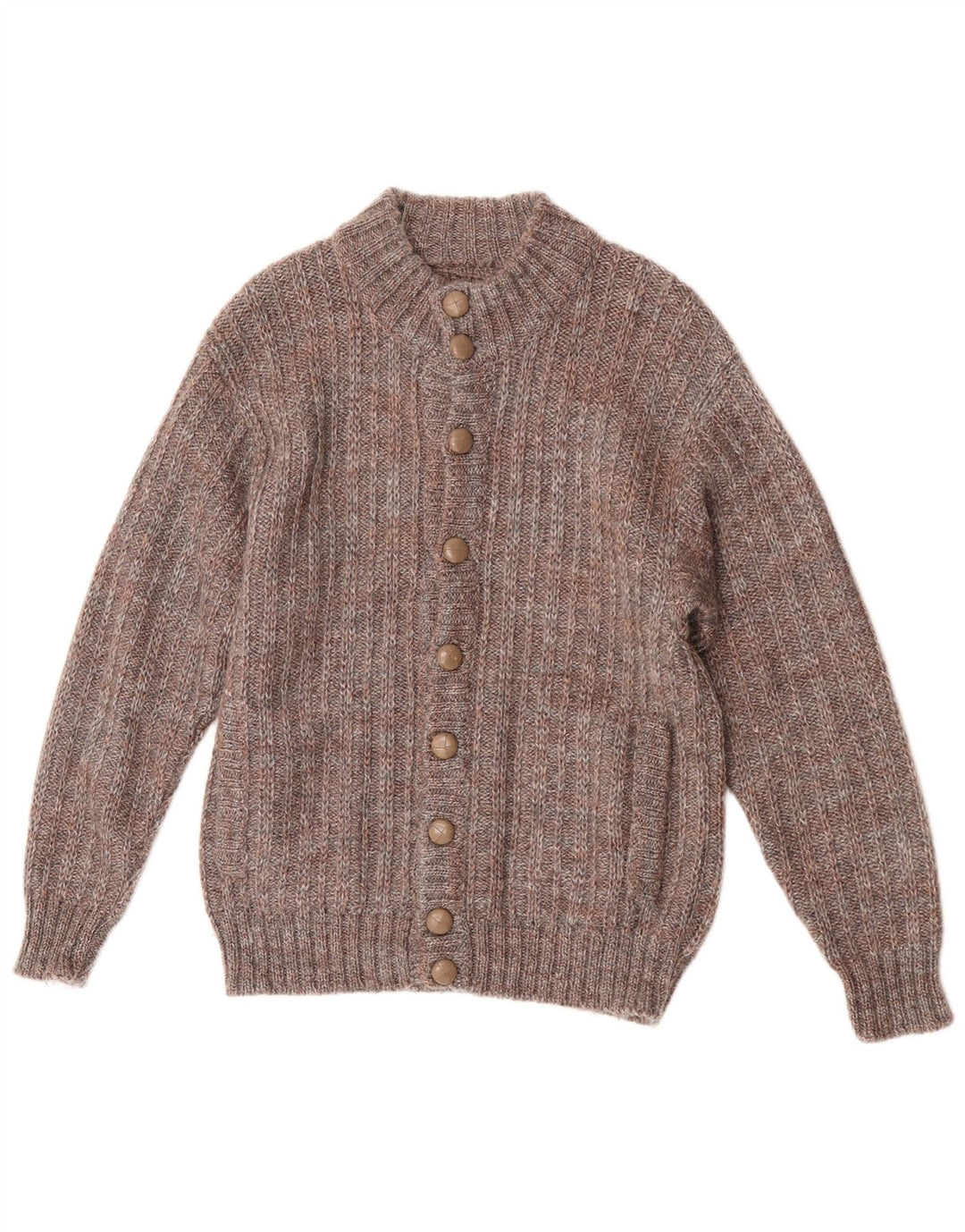 vintage Mens Cardigan Pull Petit Brun