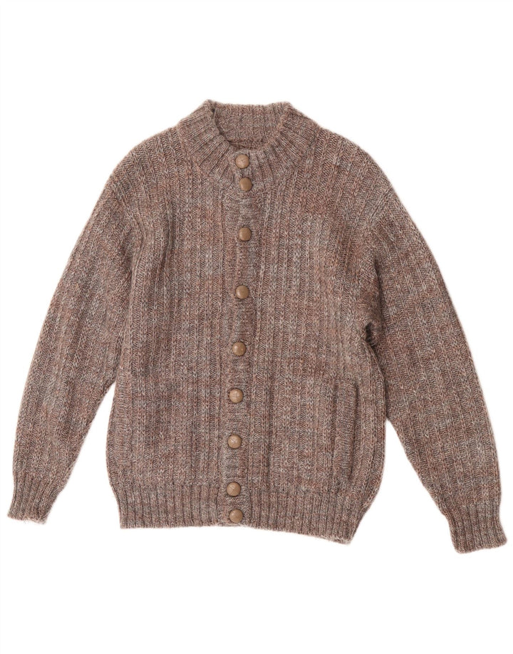 vintage Mens Cardigan Pull Petit Brun
