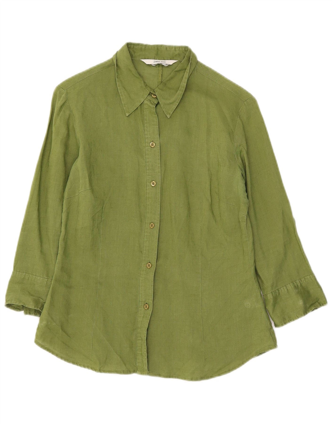Zara Chemise à manches 3/4 pour femme UK 10 Small Vert