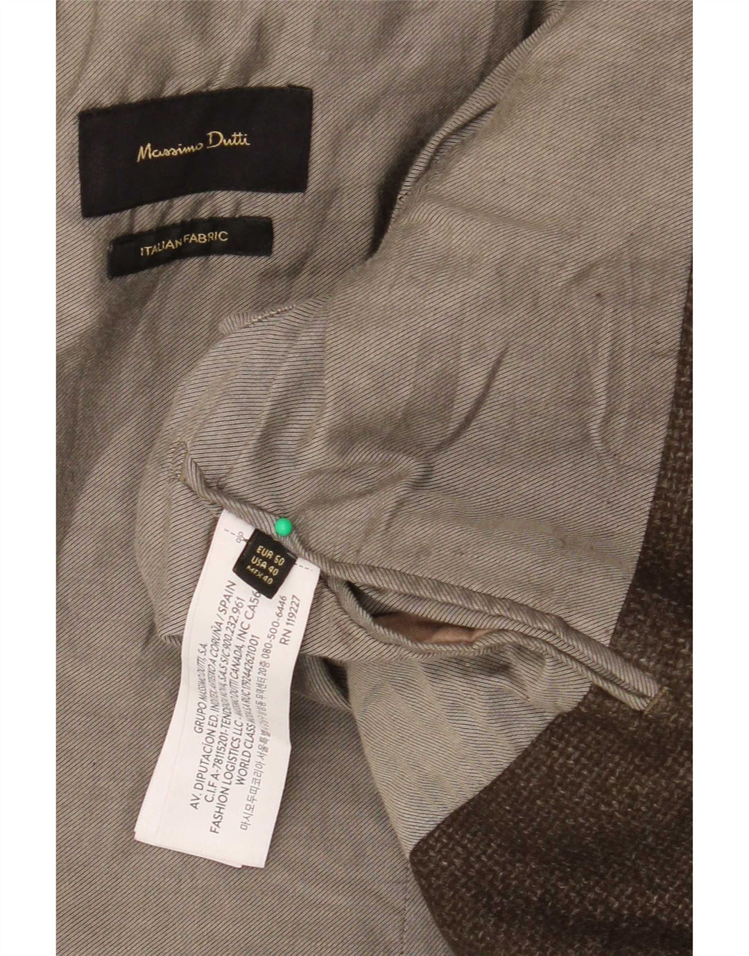 Massimo Dutti Veste Blazer 2 Boutons Homme EU 50 Laine Marron Moyen