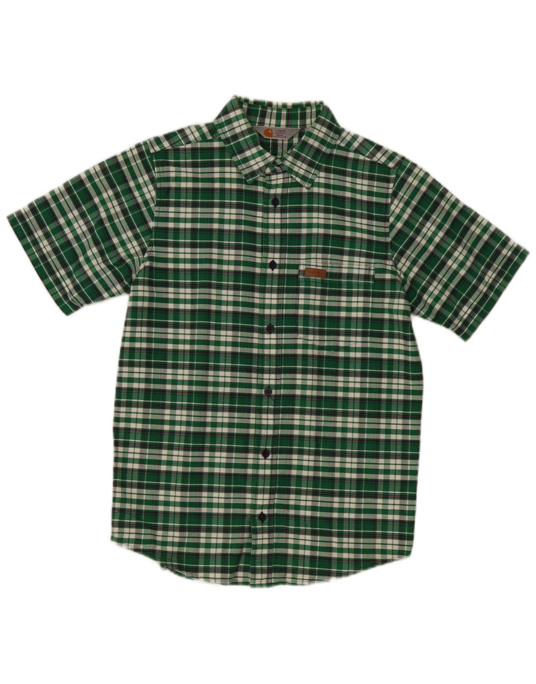 CARHARTT Chemise à manches courtes pour homme en coton à petits carreaux verts