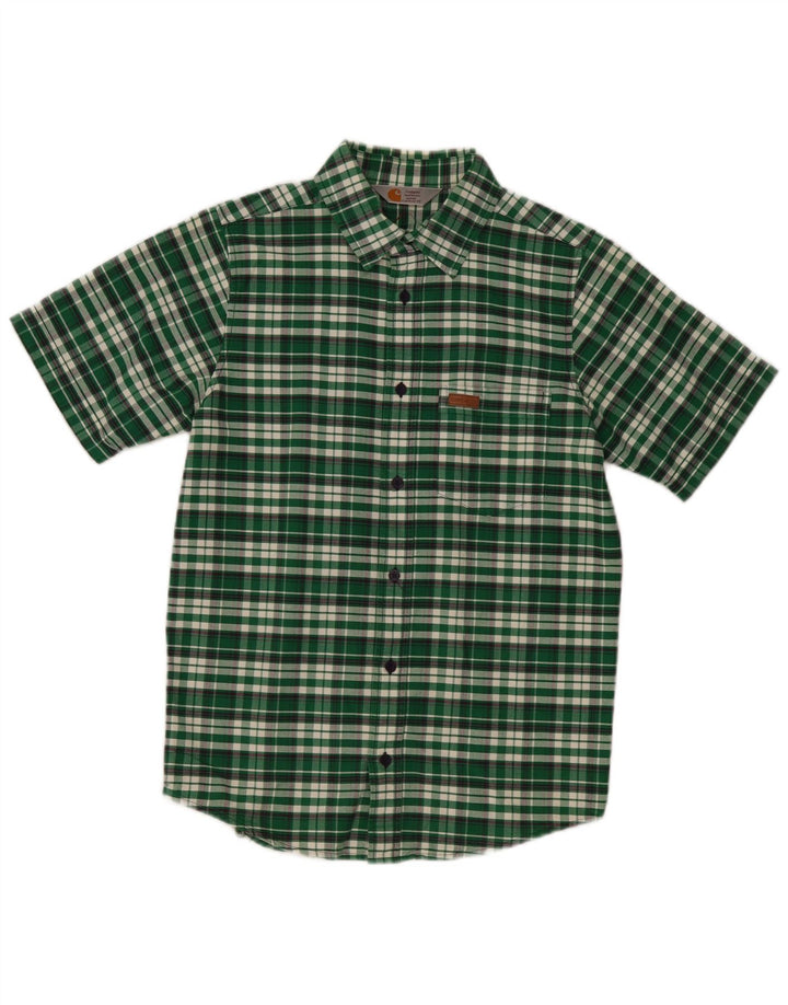 CARHARTT Chemise à manches courtes pour homme en coton à petits carreaux verts