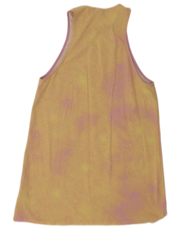 Adidas Robe t-shirt sans manches pour femme UK 20 2XL Jaune Tie Dye Coton