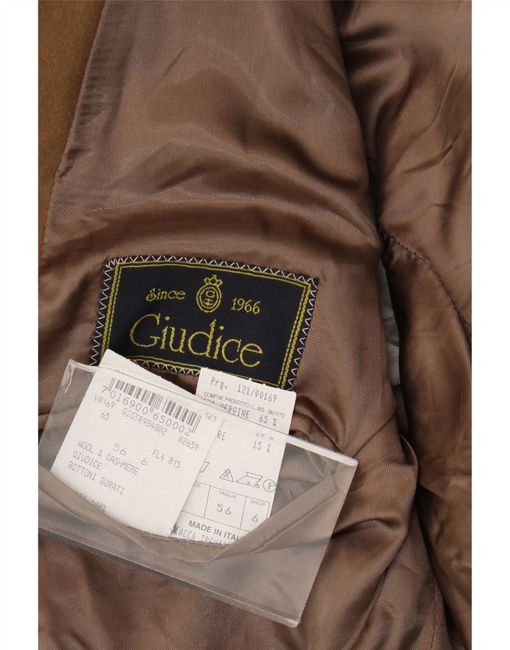 Giudice Mens Veste Blazer 2 Boutons IT 56 3XL Beige Laine