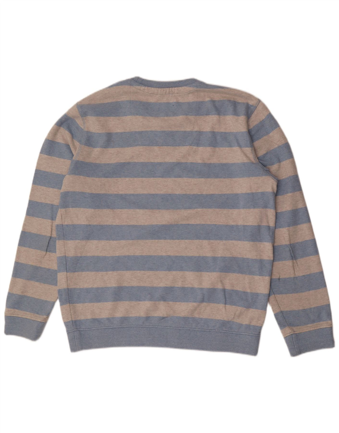 CREW CLOTHING Sweat-Shirt Homme Grand Gris Rayé Coton