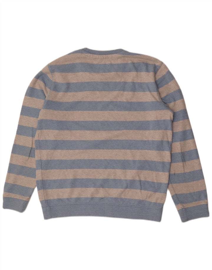 CREW CLOTHING Sweat-Shirt Homme Grand Gris Rayé Coton