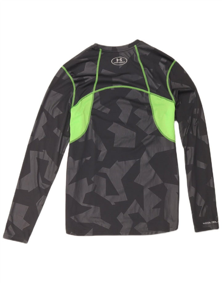 Under Armour Haut Heat Gear Homme Manches Longues Petit Gris Géométrique Polyester