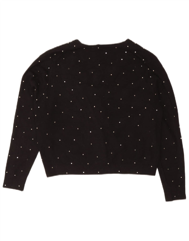 Zara Femme Boléro Jumper UK 12 Medium Noir Spotted Viscose