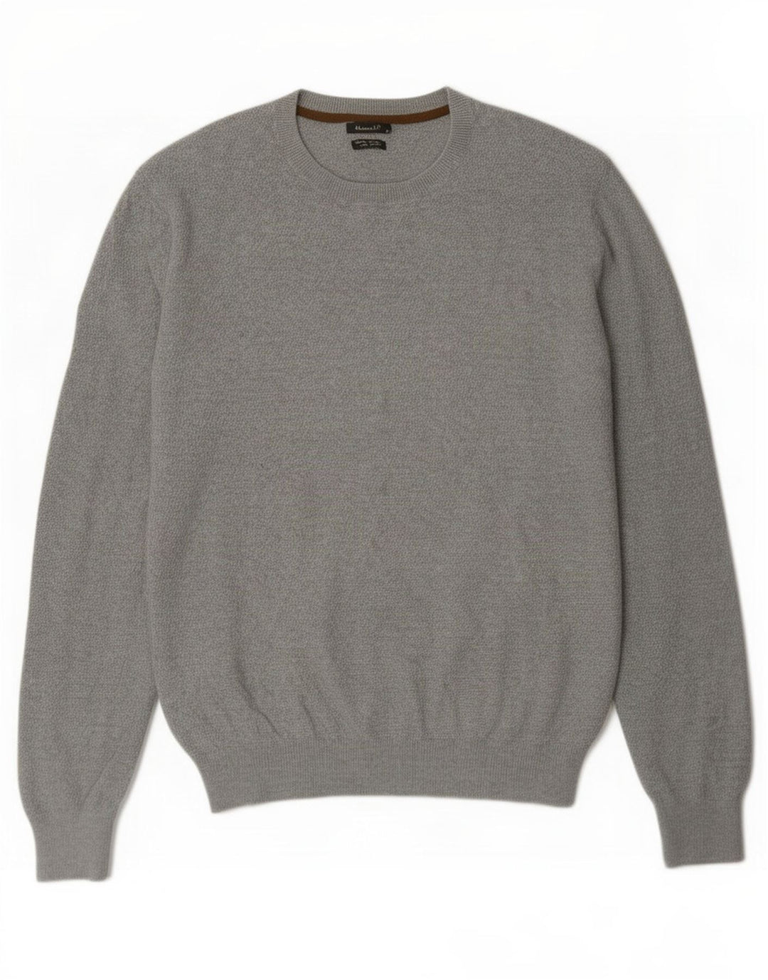 Massimo Dutti Pull à col rond pour homme en coton gris Taille L