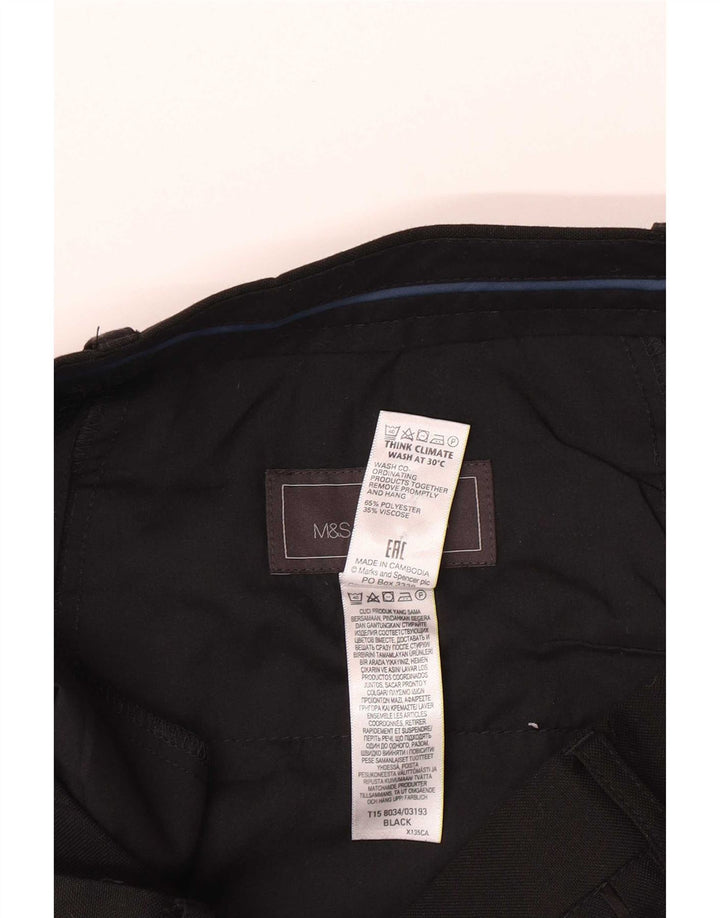 Marks & Spencer Pantalon de costume coupe slim pour homme W34 L31 Noir Polyester
