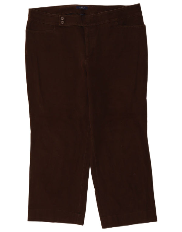 Chaps Womens Straight Casual Trousers US 18 2XL W40 L28 Brown Cotton