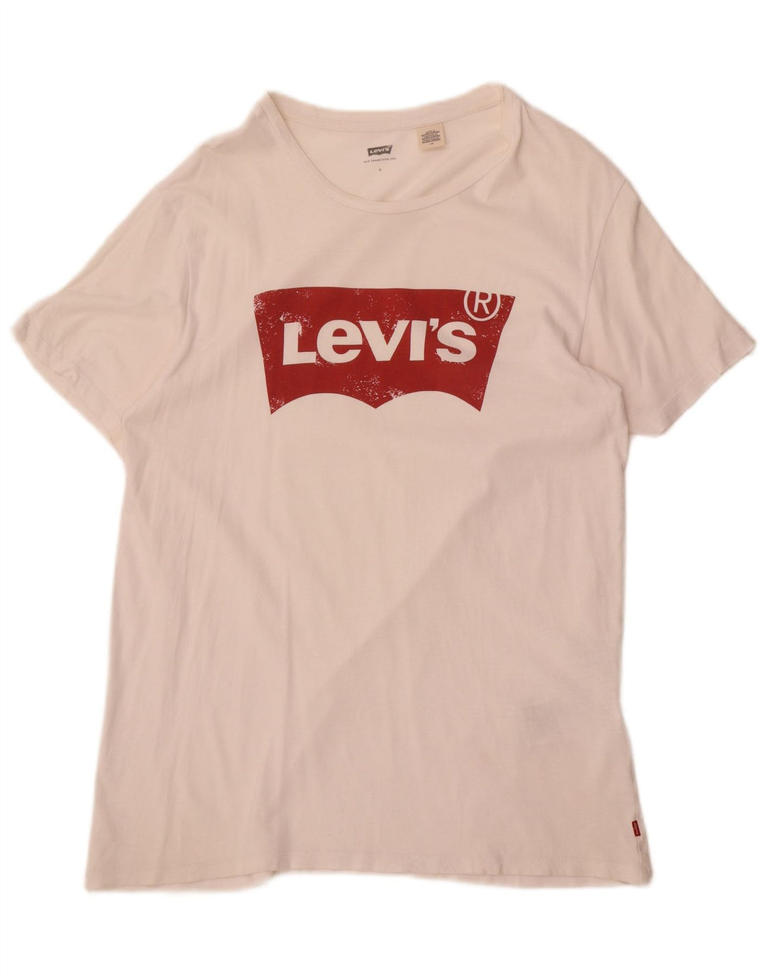 Levi's T-Shirt Graphique Homme Blanc Large Coton