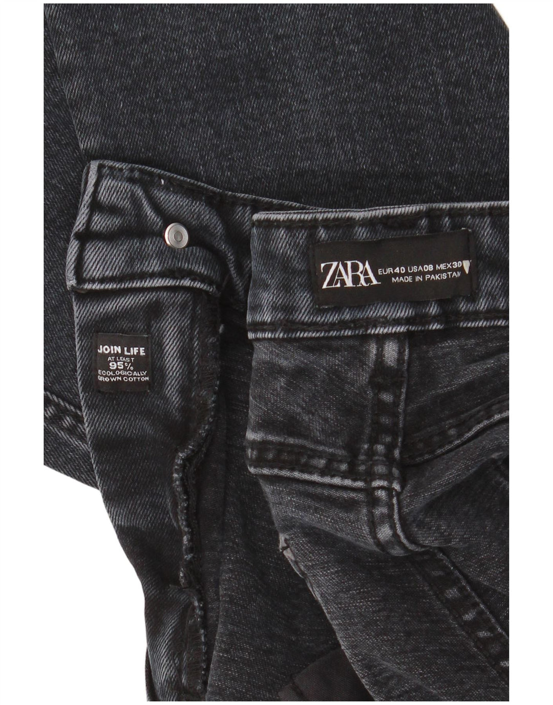 Zara Jean court pour femme EU 40 Medium W30 L25 Bleu marine Coton