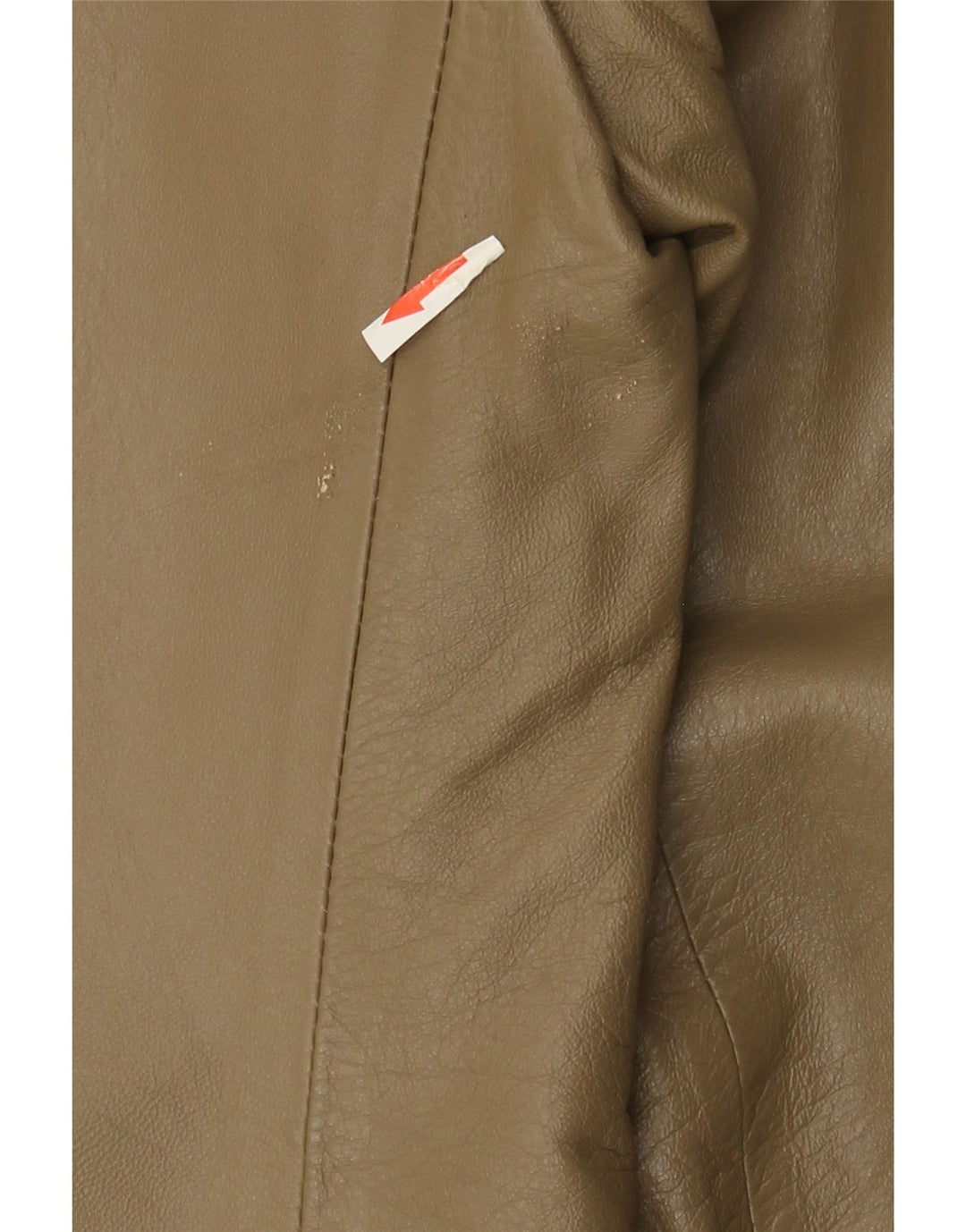 Veste en cuir surdimensionnée femme vintage IT 38 XS Cuir kaki