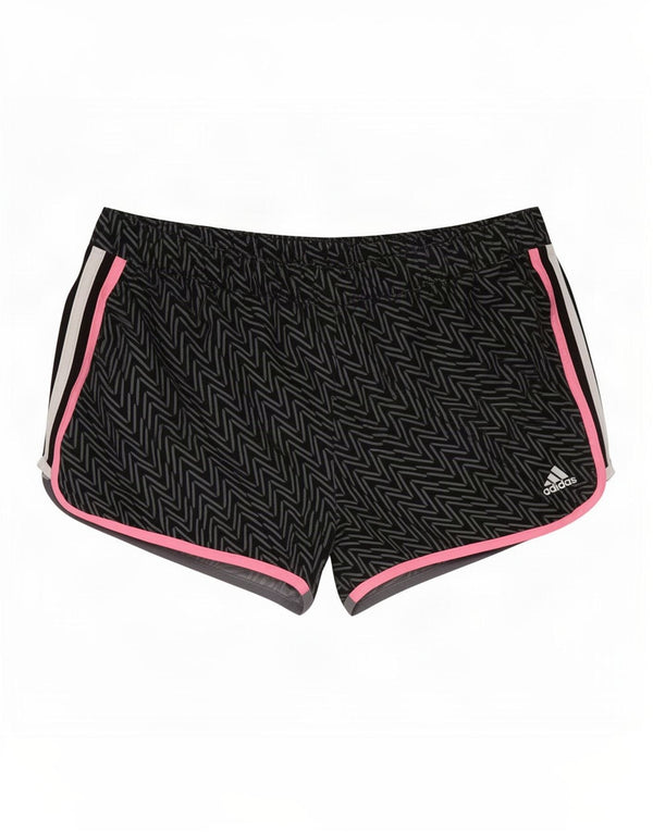 Adidas Climalite Sport Shorts UK 14 Grand Noir Chevron Polyester