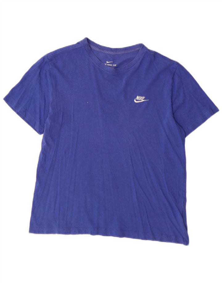 Nike T-shirt pour femme UK 16 Large Bleu Coton