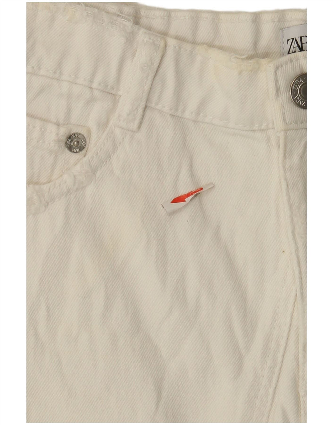 Zara Femme Short En Jean Petit W26 Blanc