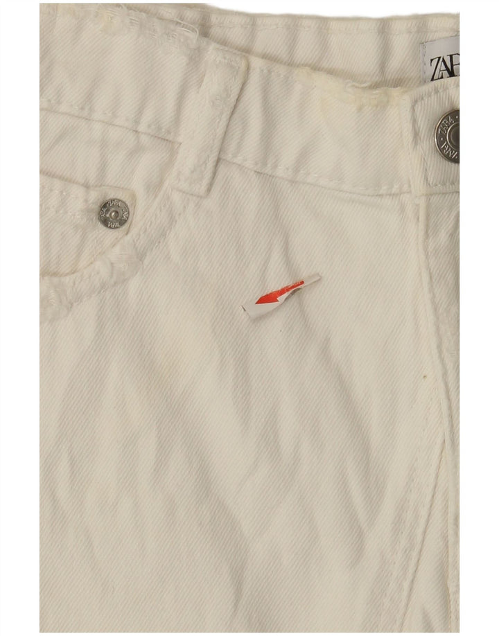 Zara Femme Short En Jean Petit W26 Blanc