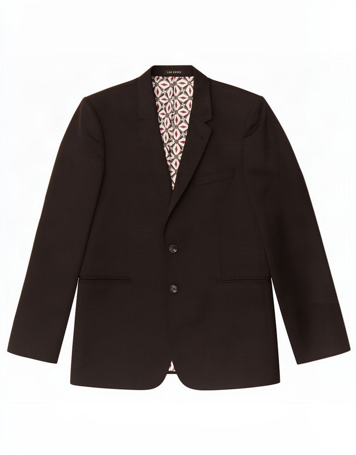 Ted Baker Veste blazer à 2 boutons pour homme UK 42 XL Laine noire