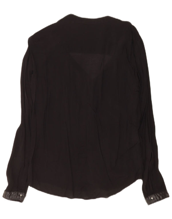 Zara Chemisier à manches longues pour femme UK 14 Large Noir