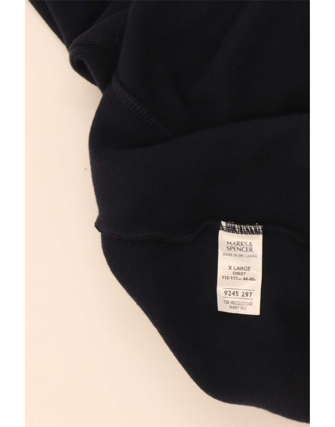 Marks & Spencer Sweat-shirt à col zippé pour homme XL Bleu marine Coton