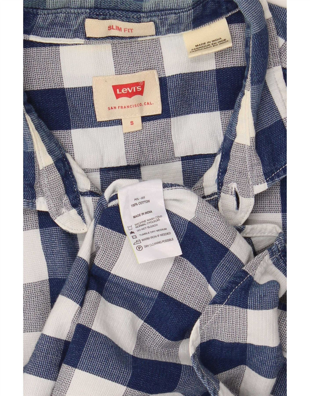 Levi's Chemise Slim Fit Homme Bleu Marine en Coton Vichy