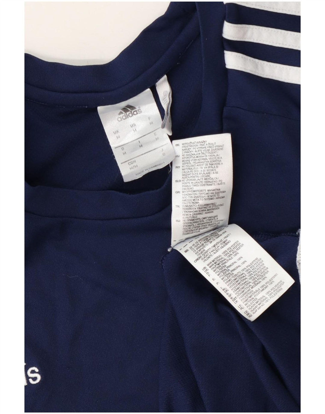 Adidas Hommes Climalite T-Shirt Top Bleu Marine Colorblock Polyester