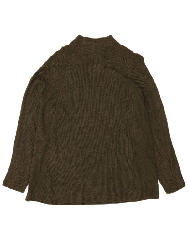 Marks & Spencer Pull col roulé pour femme UK 20 2XL Kaki Viscose