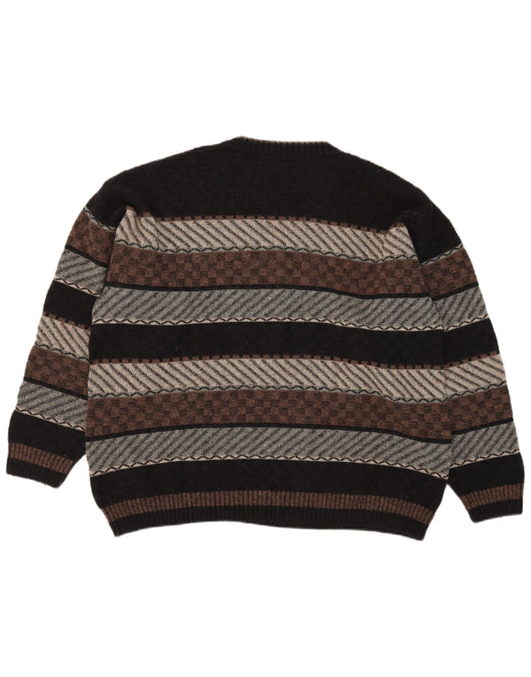 Demiro Pull Col V Homme IT 54 XL Laine Géométrique Multicolore
