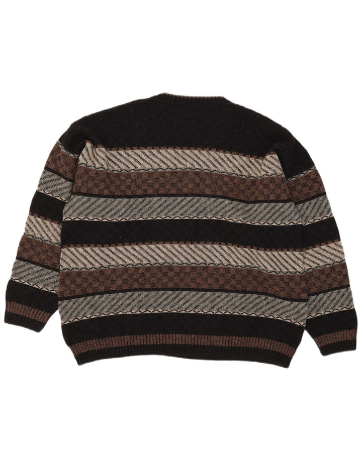 Demiro Pull Col V Homme IT 54 XL Laine Géométrique Multicolore