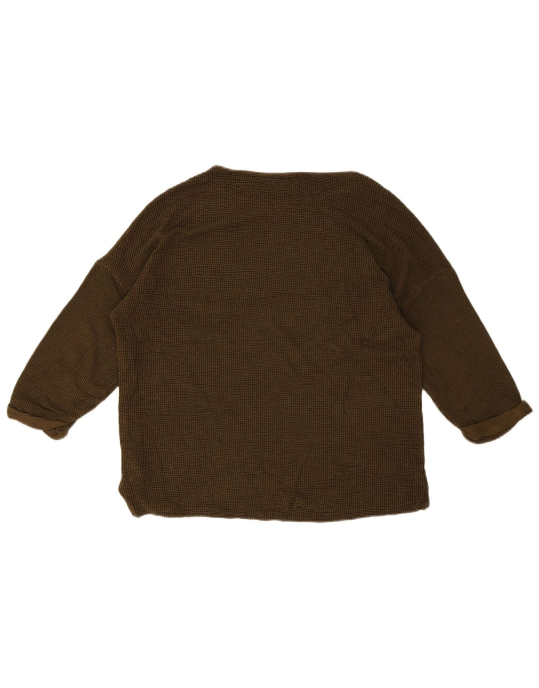 Zara Femme Haut Oversize Manches 3/4 UK 10 Petite Viscose Marron