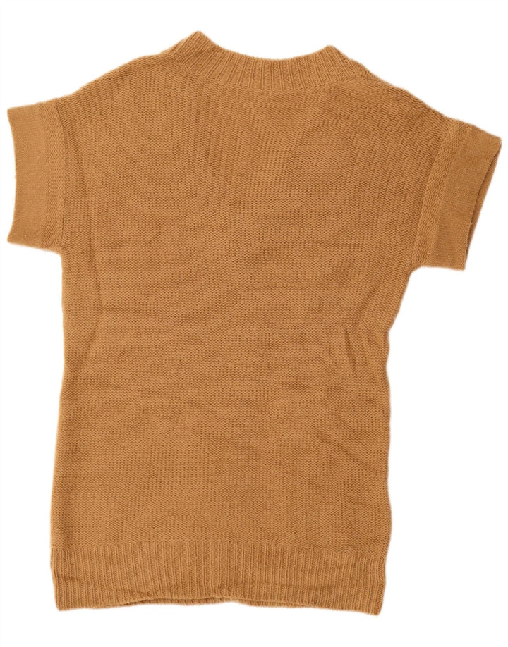J. CREW Pull long à col en V pour femme UK 12 Beige moyen