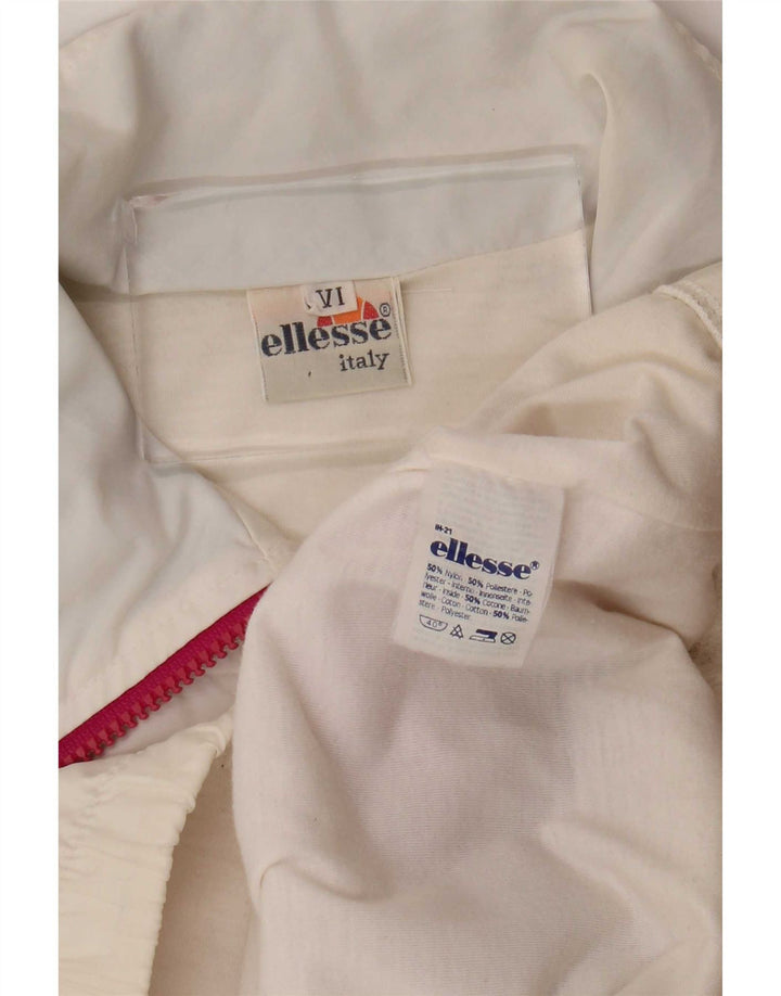 Ellesse Veste de survêtement pour femme UK 14 Medium White Colourblock Nylon