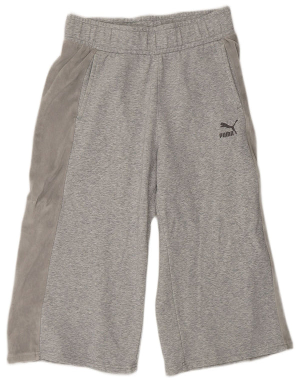 Puma Pantalon de survêtement Capri pour femme UK 12 Gris moyen Colourblock Cotton