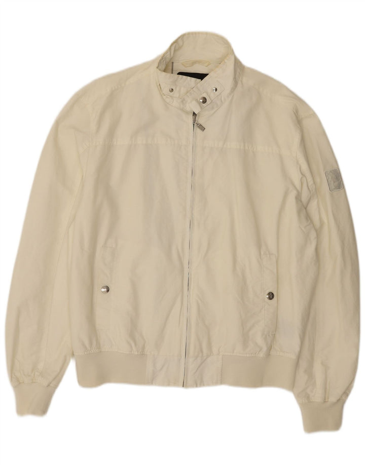 REFRIGUE Veste Bomber Homme UK 44 2XL Blanc Cassé Coton