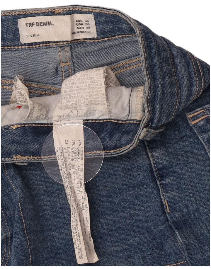 Zara Short en jean pour femme EU 38 Small W28 Bleu Coton