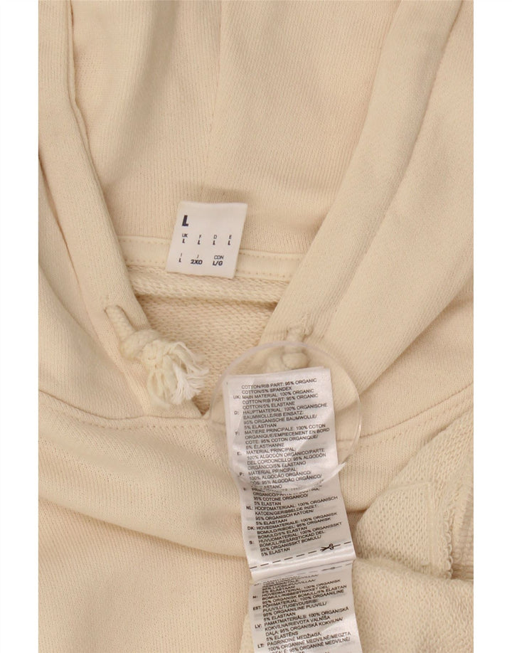 REEBOK Pull à capuche surdimensionné pour femme UK 16 Large en coton blanc cassé