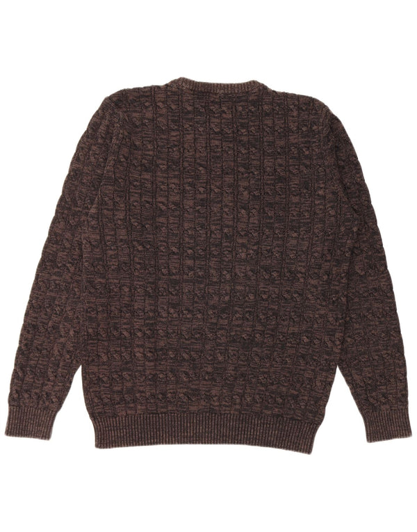 Petrol Industries Pull à col rond pour homme en coton marron 2XL