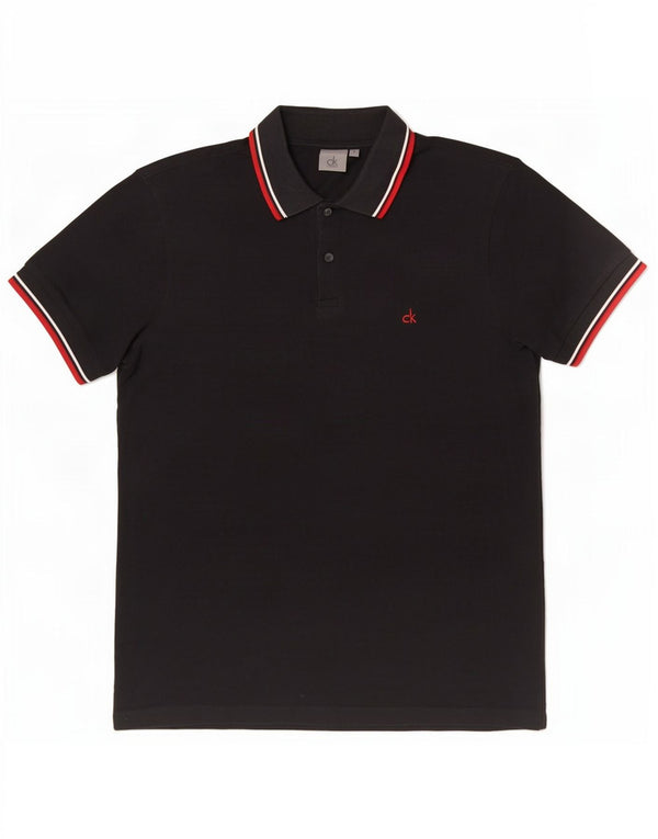 Calvin Klein Polo Homme Petit Noir Rayé Coton