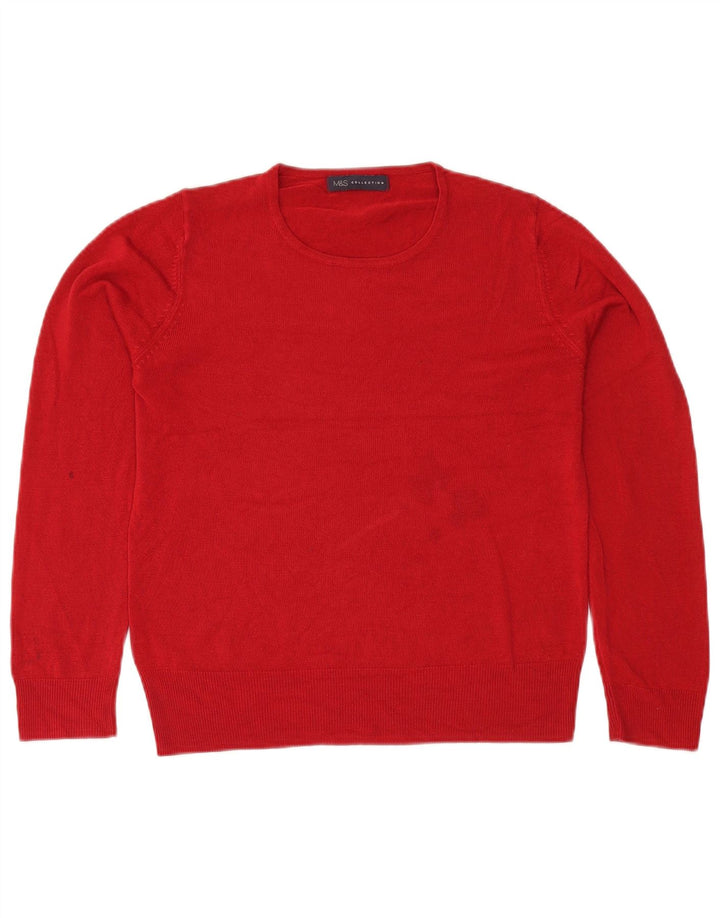 Marks & Spencer Pull à col rond pour femme UK 14 Large Rouge
