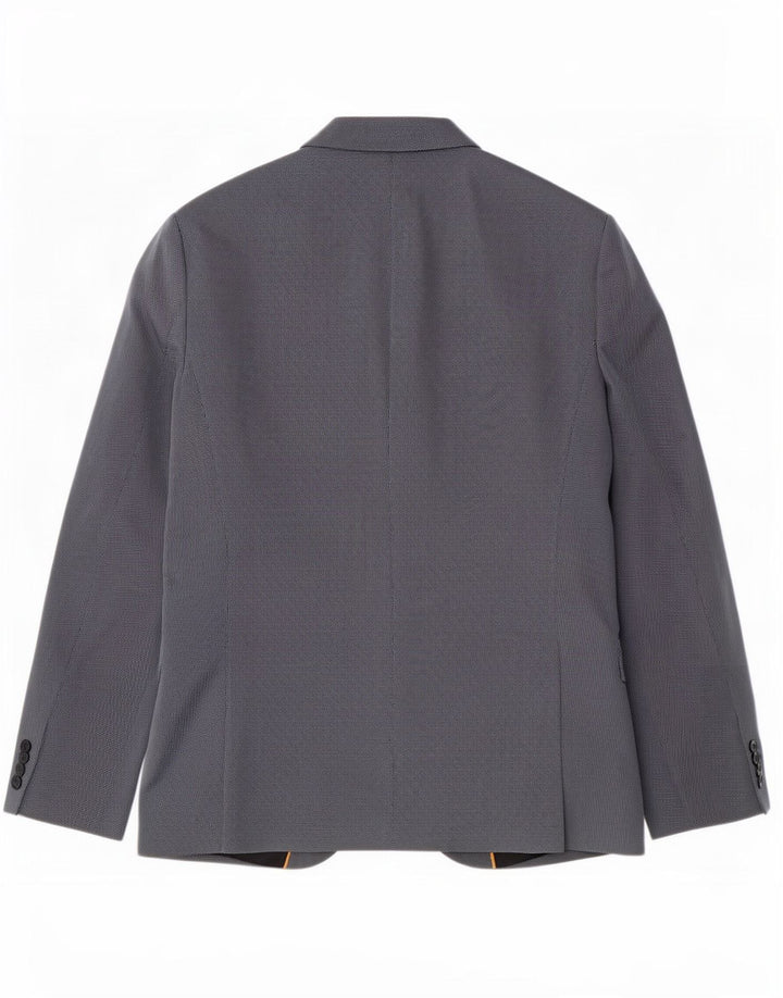 Zara Veste Blazer 1 Bouton Homme EU 52 Grand Bleu Polyester