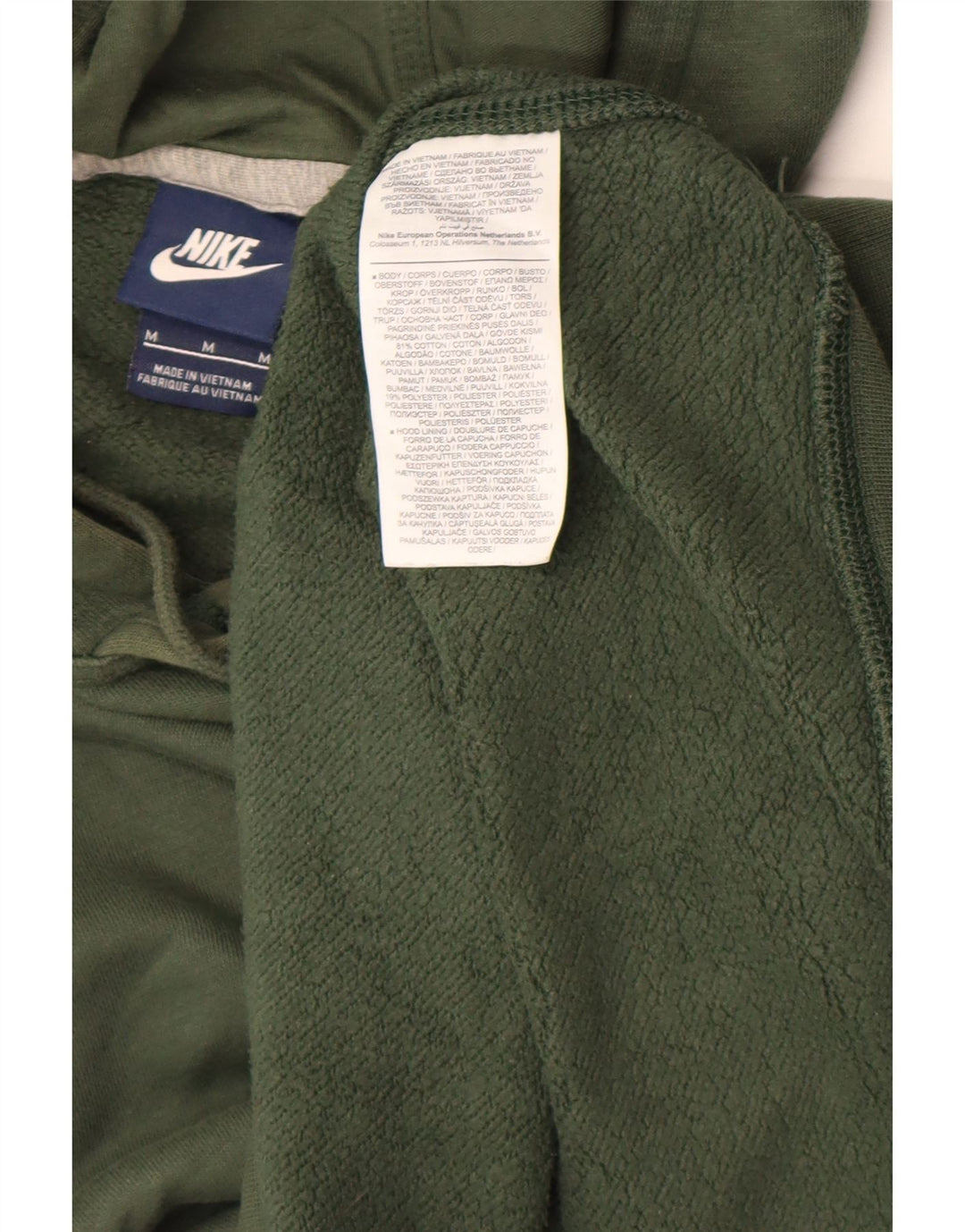 Nike Pull à capuche en coton vert moyen pour homme