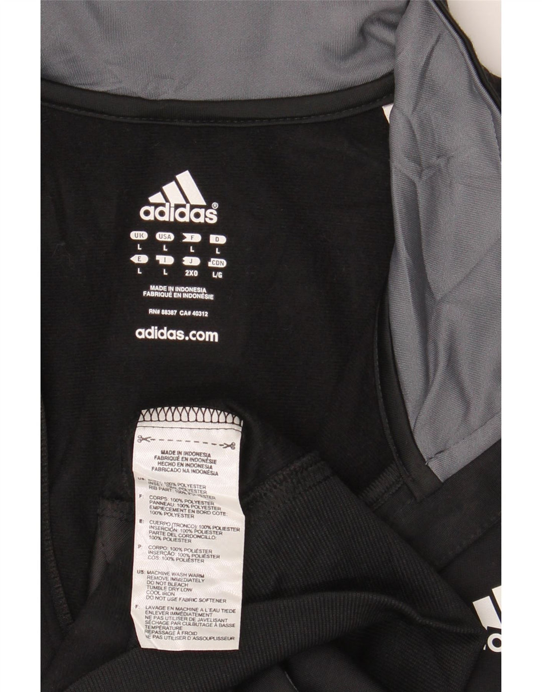 Adidas Veste de survêtement pour homme Large Noir Colorblock Polyester