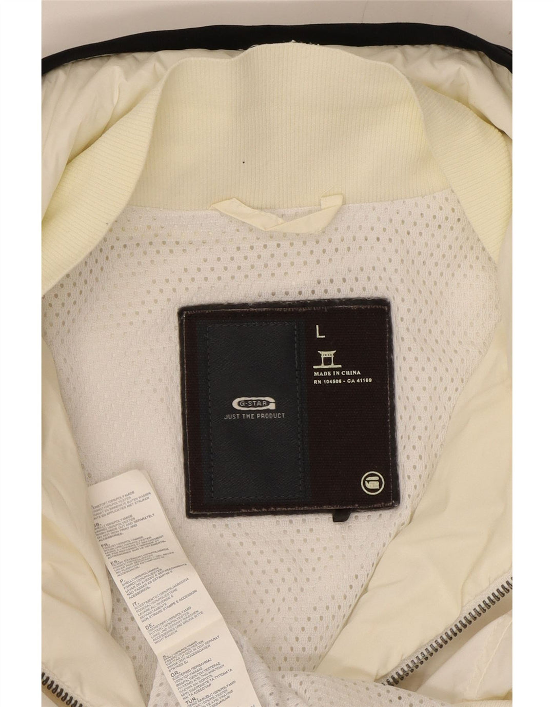 G-STAR Veste de pluie à capuche pour femme UK 14 Large Blanc Polyamide