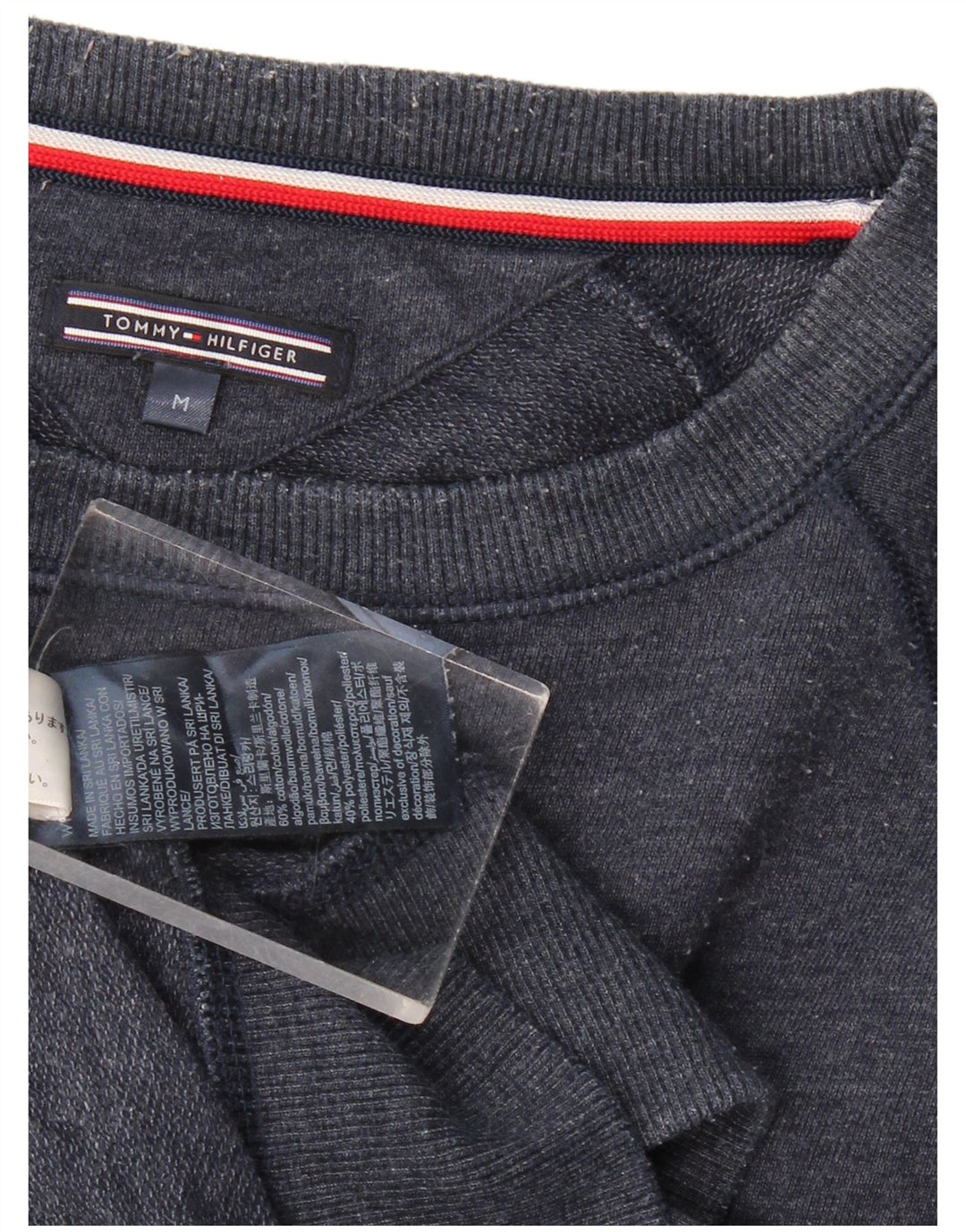 Tommy Hilfiger Sweat-shirt coupe classique pour homme en coton bleu marine moyen