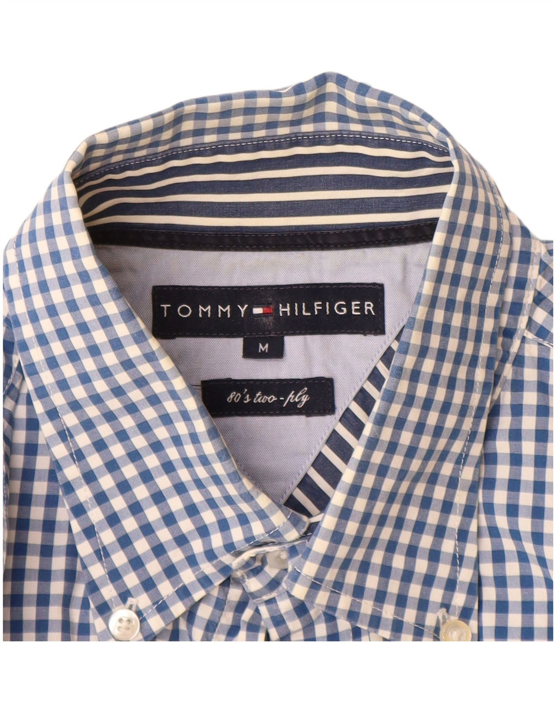 Tommy Hilfiger Chemise à Carreaux Homme Bleu Moyen Vichy Coton