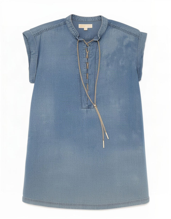 Michael Kors Robe droite pour femme UK 10 Petit Lyocell Bleu