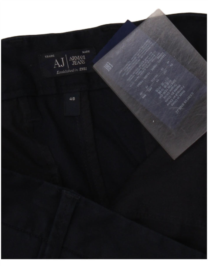ARMANI Pantalon Chino Slim Homme IT 48 Medium W32 L33 Bleu Marine Coton